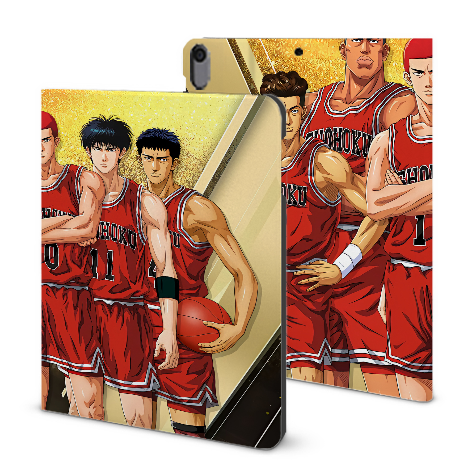 （画像用） SLAM DUNK／スラムダンク IPad ケース ブック型 PUレザー TPU 耐衝撃 軽量 薄型 ペン収納なし 全面保護 IPad 各モデル対応